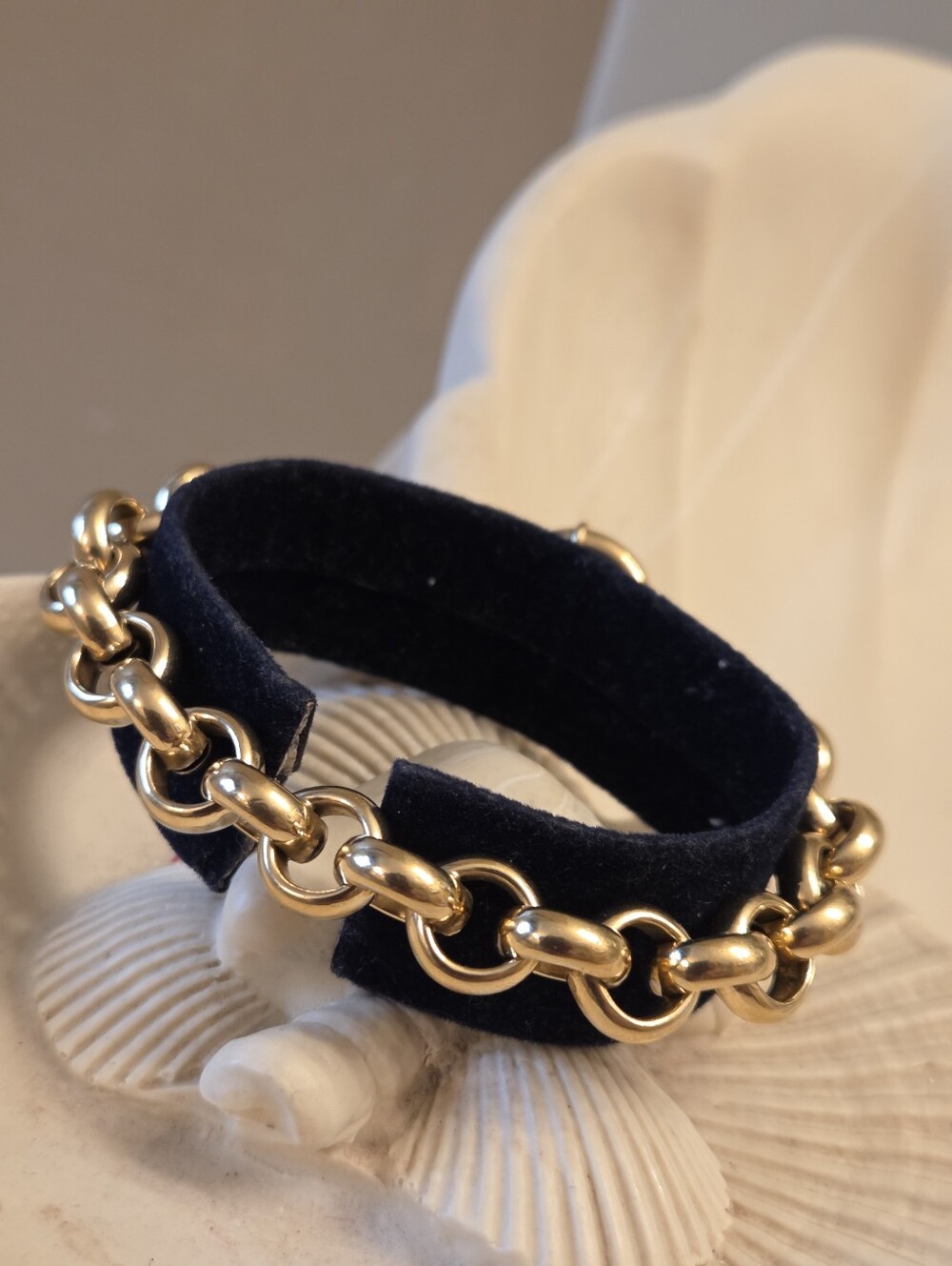 Heavy Solid 18k Yellow Gold Rolo Link Bracelet By UNOAERRE - Picture 9 of 10